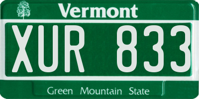 VT license plate XUR833