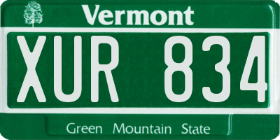 VT license plate XUR834
