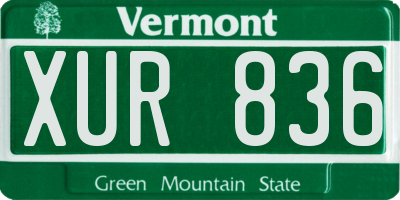 VT license plate XUR836