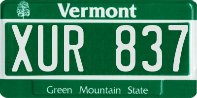 VT license plate XUR837