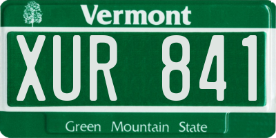 VT license plate XUR841