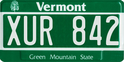VT license plate XUR842
