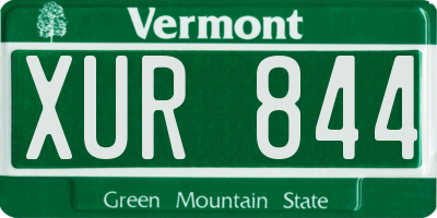 VT license plate XUR844