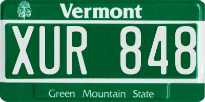 VT license plate XUR848