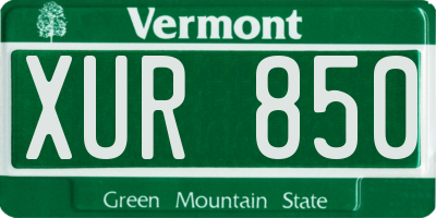 VT license plate XUR850