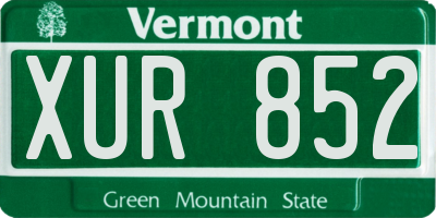 VT license plate XUR852