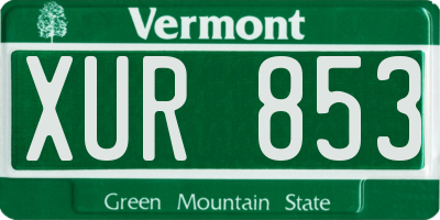 VT license plate XUR853