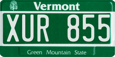 VT license plate XUR855