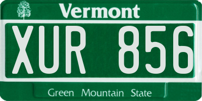 VT license plate XUR856