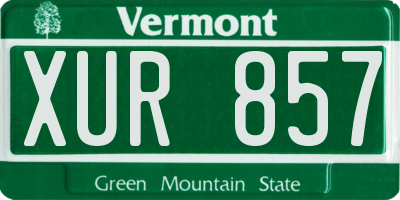 VT license plate XUR857