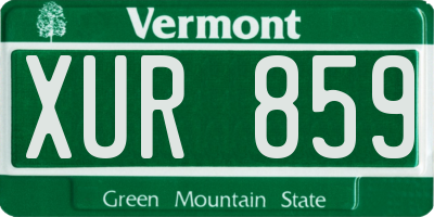 VT license plate XUR859