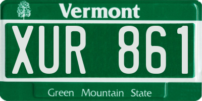 VT license plate XUR861