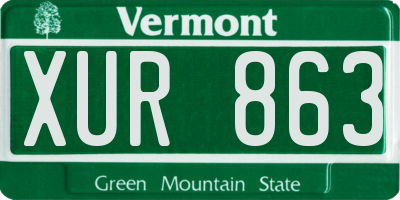 VT license plate XUR863
