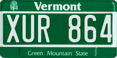 VT license plate XUR864