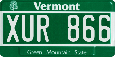 VT license plate XUR866