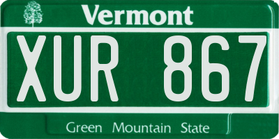 VT license plate XUR867