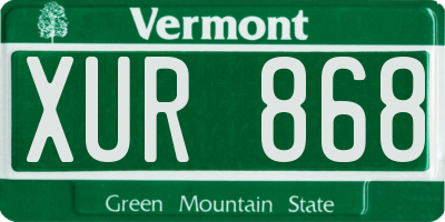 VT license plate XUR868
