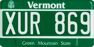 VT license plate XUR869