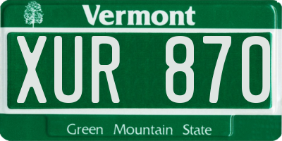 VT license plate XUR870