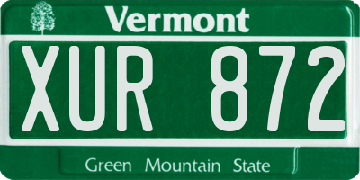 VT license plate XUR872