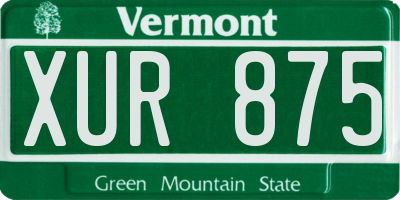 VT license plate XUR875