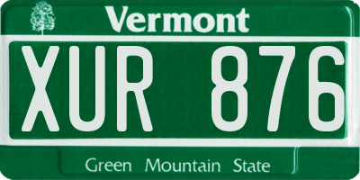 VT license plate XUR876
