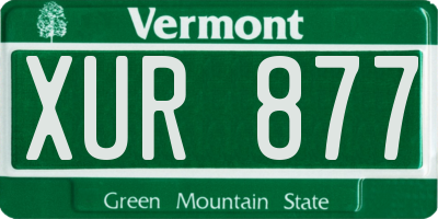 VT license plate XUR877