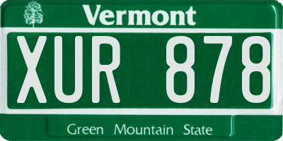 VT license plate XUR878