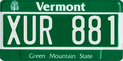 VT license plate XUR881
