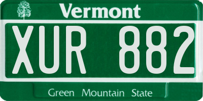 VT license plate XUR882
