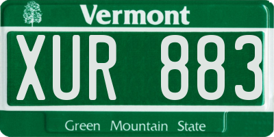 VT license plate XUR883
