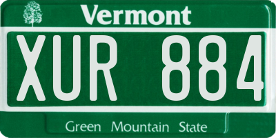 VT license plate XUR884