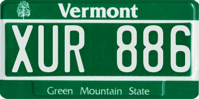 VT license plate XUR886