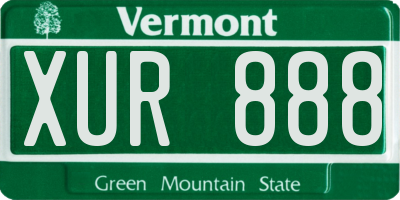 VT license plate XUR888