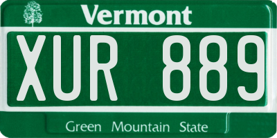 VT license plate XUR889