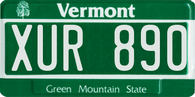 VT license plate XUR890