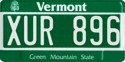 VT license plate XUR896