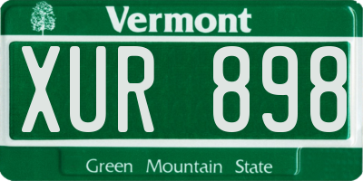 VT license plate XUR898