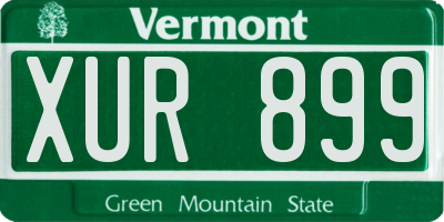 VT license plate XUR899
