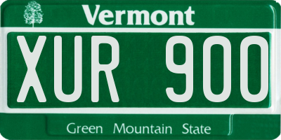 VT license plate XUR900