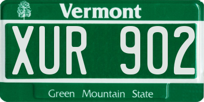 VT license plate XUR902