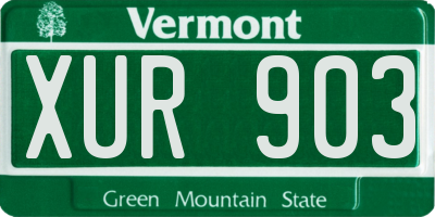 VT license plate XUR903