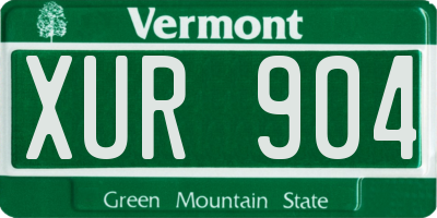 VT license plate XUR904