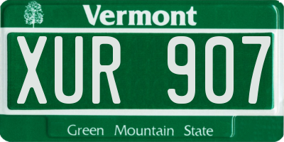VT license plate XUR907