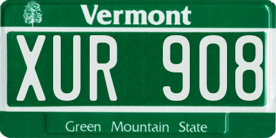VT license plate XUR908