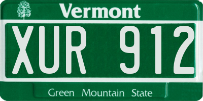 VT license plate XUR912