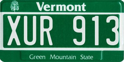 VT license plate XUR913