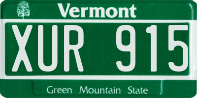 VT license plate XUR915