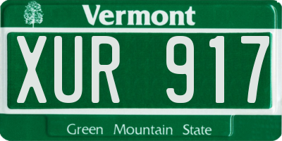 VT license plate XUR917