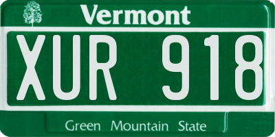 VT license plate XUR918
